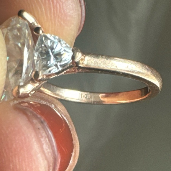 Engagement Wedding Ring Crystal Diamond band Rose Gold cocktail unique - Picture 9 of 14